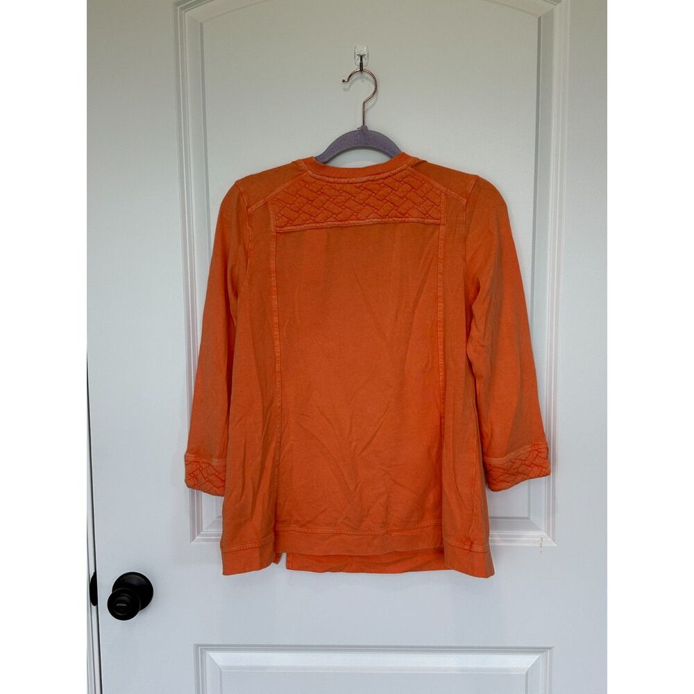 NWT Soft Surroundings Golf Shores Pullover Nectarine Orange Size Petite XS